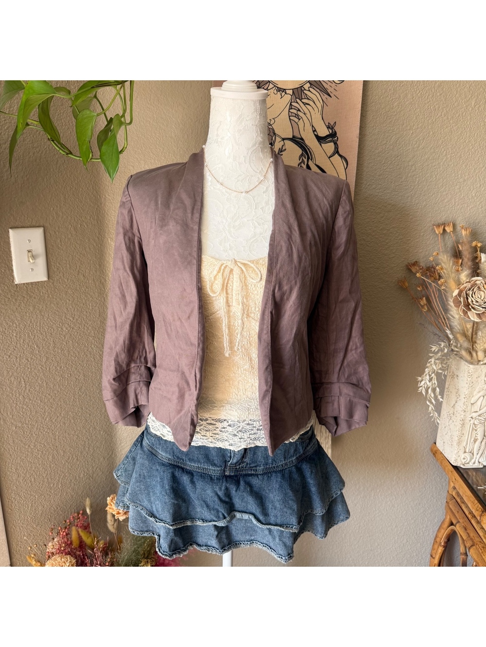 Babaton Mauve Open Blazer